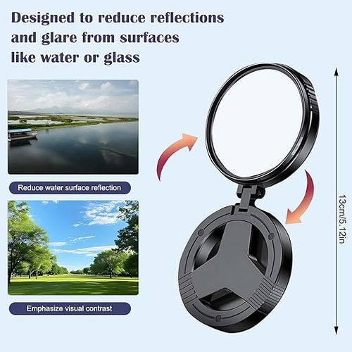 52mm CPL Mobile Phone Camera Filter - Magnetic, Foldable, Extendable, Universal for Smartphones (iPhone, Samsung, Android) - Portable Photography AccessoryCompatible with all mobile phones, features a magnetic ring.
