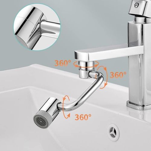 Rotate Swivel Faucet Aerator 1080 Degree Rotating Faucet Extender Faucet Aerator Bubbler Swivel Splash Filter Bathroom Washbasin Tap Extension Attachment for Kitchen and