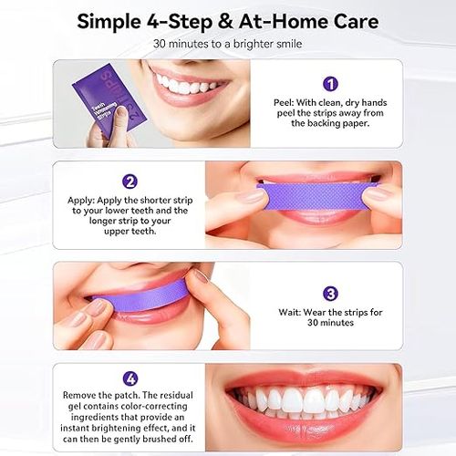 Purple Teeth Whitening Strips – Gentle Daily Purple Whitening Strips for Surface Stain Reduction & Natural Shine, Portable Whitening Strips Purple for Home or On-The-Go Use (14)