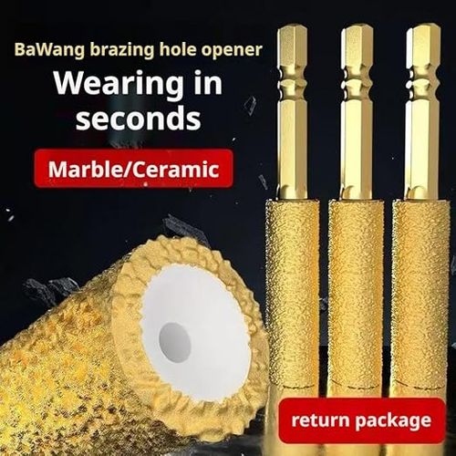 Hex Perfect Hole Drill Bit,4Pcs Diamond Coated Hole Saw Core Drill Bit,High Hardness,with Non Slip  Hex Shank for Dry Drilling and Grinding Integration,for Porcelain Tile Marble Glass Ceramic