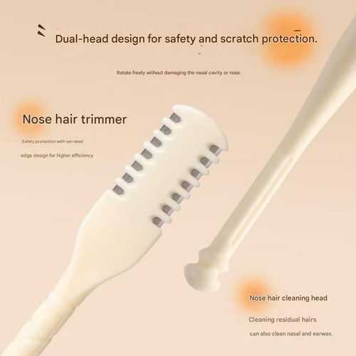 2-in-1 Nasal Hair Cutter for Women,2pcs Double Sided Nasal Hair Cutter,Nostril Hair Remover Tool, 360° Rotating Nose Hair Trimmer with Ear Digger for Men and Women Manual Nose Hair Trimmer