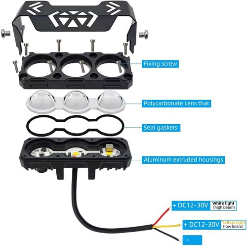 LED Yellow, White Dual Color Motorcycle Driving Fog Lights Bar 1Pcs approx 3.8Inch Offroad Driving Lights Pod Lights Work Auxiliary Lights fit for Motorcycle Truck Vehicle ATV SUV UTV 4WD Boat Tractor