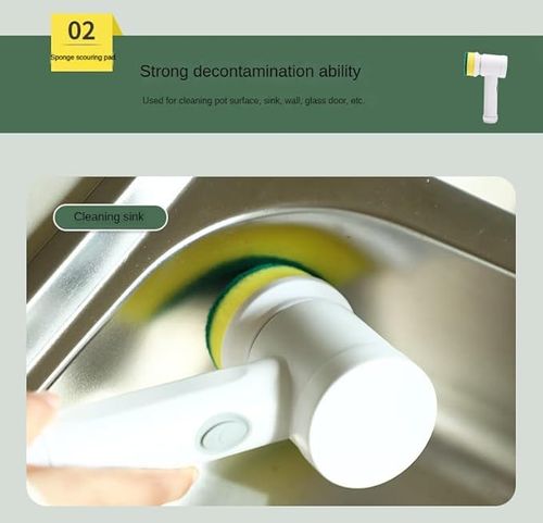 Electric Spin Scrubber, withFour Replaceable Brush Heads, Handheld Power Shower Scrubber for Bathtub, Floor, Wall, Tile, Toilet, Window, Sink