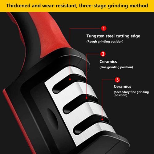 Knife Sharpener 3-Stage - Household Handheld Quick Knife Sharpener, Multi-Functional Three-Stage Knife Sharpening Tool