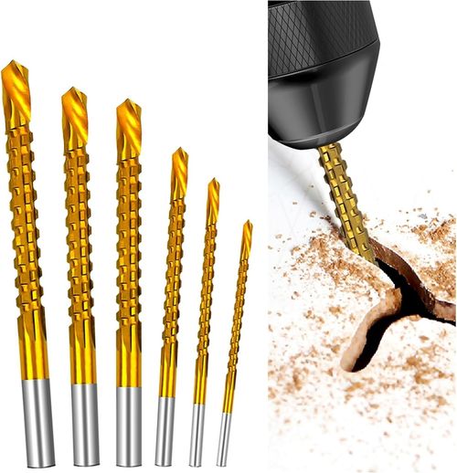 6PCS 3-8mm Saw Drill Bit HSS Composite Screw Tap Carpenter Woodworking Metal Hole Grooving Tools Quick Change Hex Shank