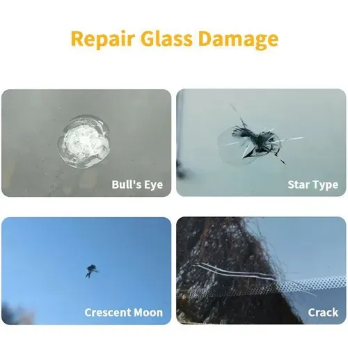 Windshield Repair Kit, Windshield Chip Repair Kit, Upgrade Car Windshield Crack Repair Kit, Glass Repair Liquid for Cracks and Chips, Cracks Gone Glass Repair Kit All Crack Types (Transparent)