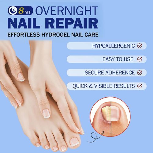 Fungal Nail Patches for Toenails, 21 Count - Nail Repair Patches with 8-Hour Adhesion, for Discolored & Damaged Toenails Care, Overnight Renewal for Men & Women