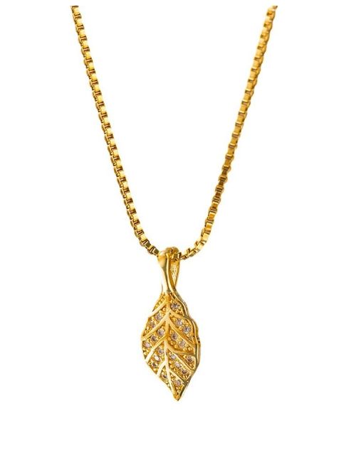 Elegant Rhinestone Tree Leaf Pendant Necklaces for Women Shiny Zircon Stainless Steel Metal Leaves Choker Simple Clavicle Chain