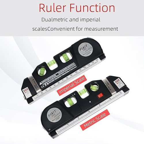 4 in 1 Fixit Laser Level Pro 3 4in1 Multi-Purpose Measuring Tool With 8 Feet Tape