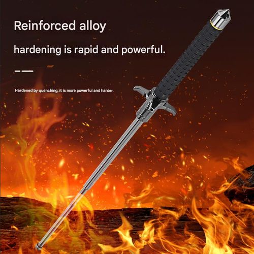 Multifunctional alloy solid throwing stick foldable three-section telescopic three-section stick hard outdoor portable self-defense products