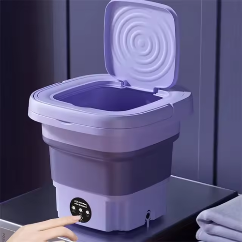 Revolutionize your laundry day with the Portable Foldable Mini Washing Machine! Blue-ray sterilization, three cleaning modes, all in one energy-efficient package. Perfect for small loads on the go!
