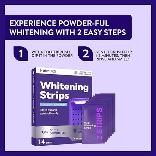 Purple Teeth Whitening Strips – Gentle Daily Purple Whitening Strips for Surface Stain Reduction & Natural Shine, Portable Whitening Strips Purple for Home or On-The-Go Use (14)