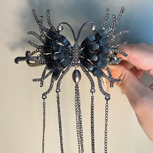 Butterfly Metal Hair Clip Fashion Shiny Rhinestone Hair Clip Strong Styling Hair Accessories Suitable for Women Girls Thinner and Thick Hair  Its time to shine with bespoke hair accessories made just for YOU. Turn your vision into a one-of-a-kind piece that tells your story. Order now and get ready for endless compliments!