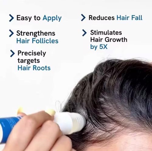 Be Bodywise Rosemary Hair Growth Roll-On Serum contains 3% rosemary, 3% redensy, and 2% anagain. This DHT-inhibiting scalp serum promotes oxygen delivery and reduces hair loss. Paraben-free and suitable for both men and women.