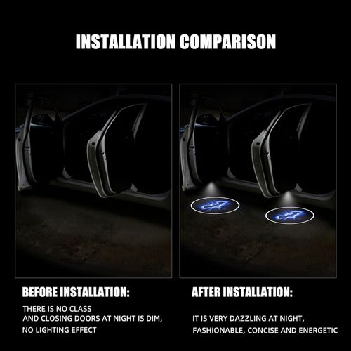 Car door light sign projector - 2 blue Batman wireless LED car door sticker lights - universal, suitable for most carstrucksSUVs