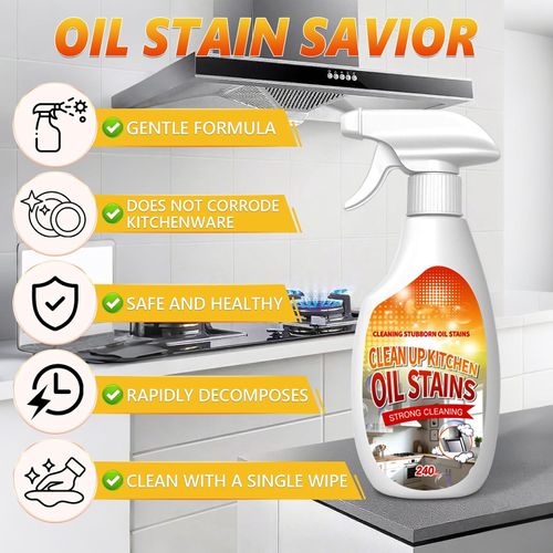 New Upgrade Kitchen Cleaner, Clean Up Kitchen Oil Stains Spray, Multi-purpose Oils Stain Cleaner, Clean Up Kitchens Oil Stains(240ml-8.45oz)