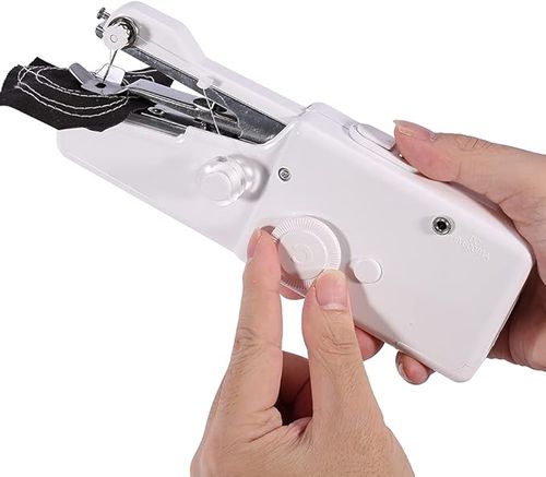 Portable Sewing Machine, Professional Mini Sewing Electric Handheld Quick Stitch Tool Suitable for Beginners DIY Fabric Kids Pet Clothing CurtainWhite regular set (2 coils + 1 needle + 1 needle threader + 1 extension rod)