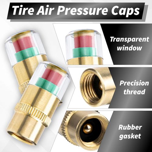 4 PCS Tire Pressure Caps, Tire Pressure Monitor Valve Stem Caps