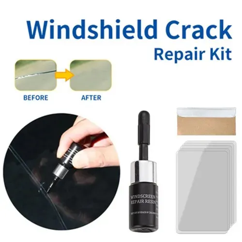 Windshield Repair Kit, Windshield Chip Repair Kit, Upgrade Car Windshield Crack Repair Kit, Glass Repair Liquid for Cracks and Chips, Cracks Gone Glass Repair Kit All Crack Types (Transparent)
