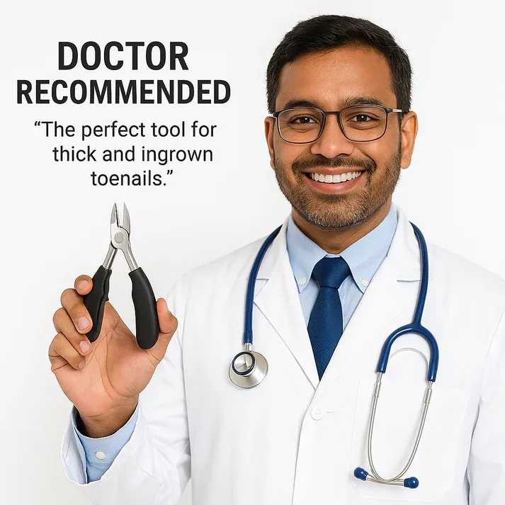 Professional Grade Concave Stainless Steel Nail Clippers for Thick Nails and Ingrown Toenails Sharp Curved Blade for Easy Trimmi