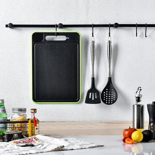 Chopping Board Blocks with Knife Sharpener, Double-side Cutting Board, Defrosting Thawing Function, Kitchen Grinding, 4 in 1