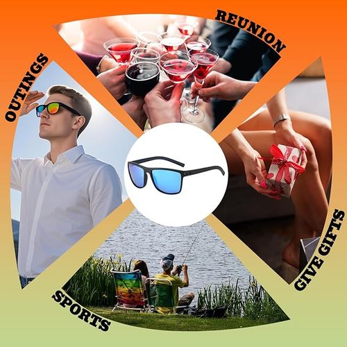 Square Polarized Sports Sunglasses for Men Women Cycling Driving Fishing UV400 Lens Protection