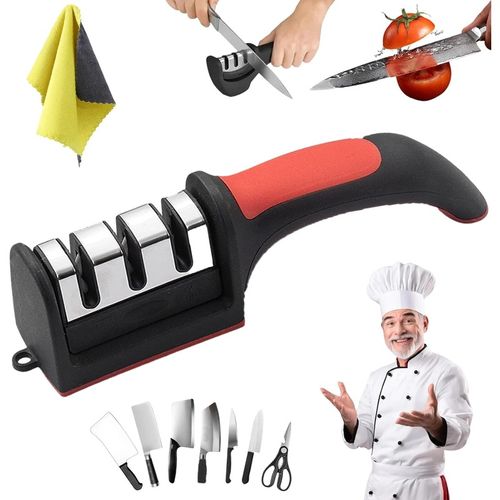 Knife Sharpener 3-Stage - Household Handheld Quick Knife Sharpener, Multi-Functional Three-Stage Knife Sharpening Tool
