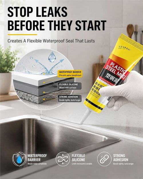 Flexible Kitchen & Bath Waterproof Caulk Sealant, 5X Strong Adhesion Anti-Crack Fast Water Resist Squeeze Tube Sealer