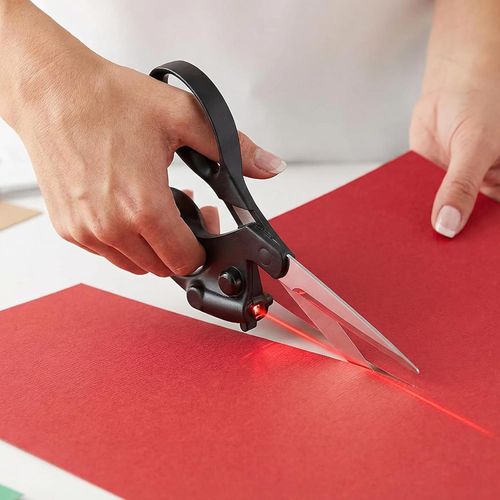 Professional Laser Guided Scissors for Fabric Cutting, Cuts Straight Fast with Precision Laser Guide, Sewing Scissors for Quilting Home Craft Wrapping Gift with Ergonomic Handle