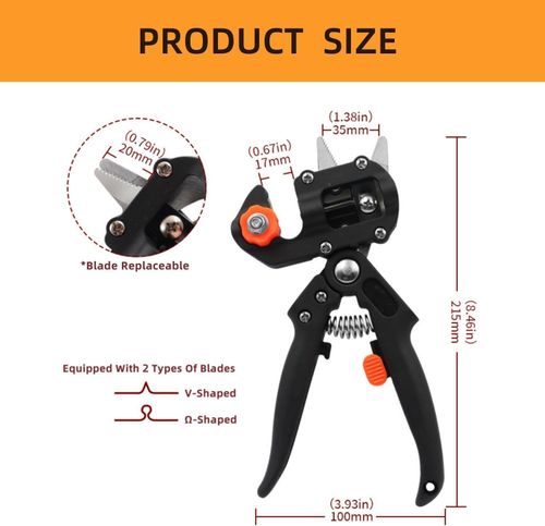 Garden Shears Professional Gardening Tools Garden Tools Grafting Pruner 2 in 1 Pruning Shear Grafting Scissor Tree Plant Graft Tool Cutting Vaccination Secateurs,Hand Ed