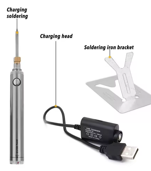 Soldering Iron, 5V 8W Portable Soldering Gun, Small Iron Solder, USB Safe Welding Repair Tool, Fast Cooling & Heating Soldering Irons, Adjustable Temperature, Wireless Charging
