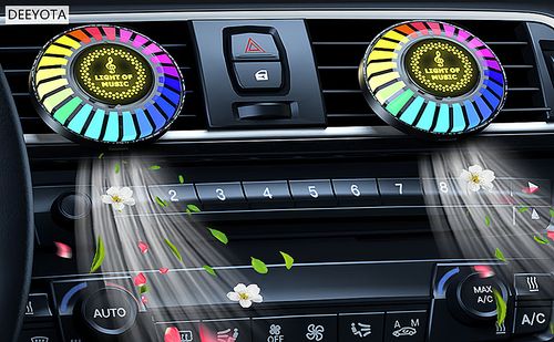 Car Air Freshener with LED Aroma Vent Clip Car Music Rhythm Atmosphere Light Auto Interior Perfume Diffuser Fragrance Accessorie