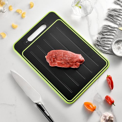 Chopping Board Blocks with Knife Sharpener, Double-side Cutting Board, Defrosting Thawing Function, Kitchen Grinding, 4 in 1