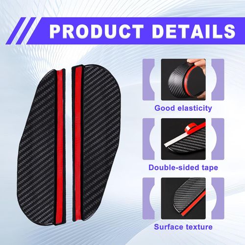 2Pcs Carbon Fiber Side Mirror Rain Visor Eyebrow, Side Mirror Rain Guards Universal for Cars, SUVs and Trucks (Black)