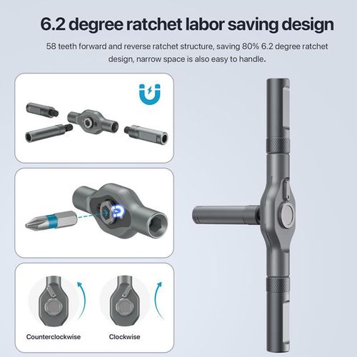 Screwdriver 24 In 1, DIY Screwdriver Set Magnetic Compact and Portable Ratchet Screwdriver with Reversible High Torque Drive Handle, Ratchet Wrench Screwdriver