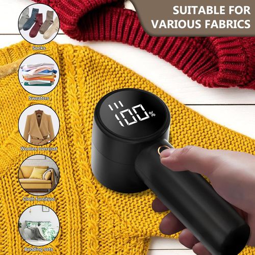 Electric Lint Shaver, Portable Lint Remover with 1 Replacement Blades, Electric Lint Shaver, 3 Power Levels, Electric Lint Remover for Various Fabrics