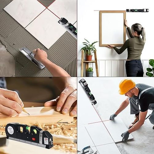 4 in 1 Fixit Laser Level Pro 3 4in1 Multi-Purpose Measuring Tool With 8 Feet Tape