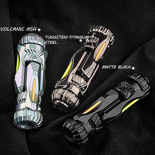 SKEDC Fidget Toys Adults, Alloy Fidget Slider Fidget Clicker Fidget Spinner, EDC Laucher Toy ADHD Tools Executive Desk Toy for Keep Focus & Relief Stress, Cool Gadgets for Men (Night Light Black)