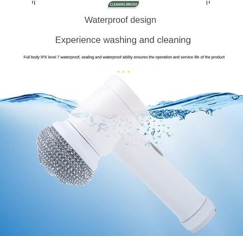 Electric Spin Scrubber, withFour Replaceable Brush Heads, Handheld Power Shower Scrubber for Bathtub, Floor, Wall, Tile, Toilet, Window, Sink