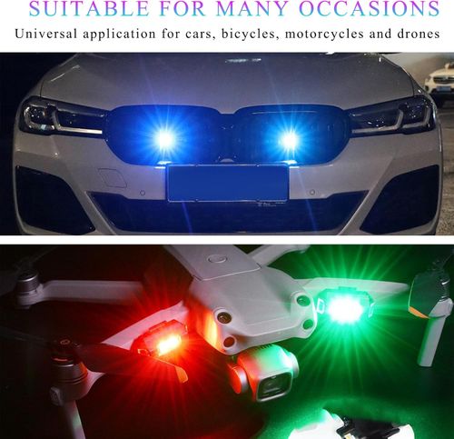 Mini LED Strobe Lights, 7 Colors USB Charging LED Anti Collision Flashing Light, High Brightness Waterproof Aircraft Drone Strobe Lights for Car Motorcycle Bike