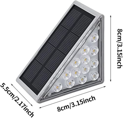 LED Solar Step Lights, Waterproof Outdoor Stair Lights, Porch Deck Lights Outdoor Decor Solar Decoration Lights for Yard, Patio, Garden,Warm Light
