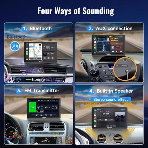6-inch portable wireless CarPlay car GPS navigator, car FM player, AM Bluetooth screen mirroring