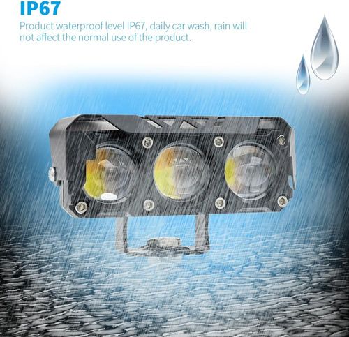 LED Yellow, White Dual Color Motorcycle Driving Fog Lights Bar 1Pcs approx 3.8Inch Offroad Driving Lights Pod Lights Work Auxiliary Lights fit for Motorcycle Truck Vehicle ATV SUV UTV 4WD Boat Tractor