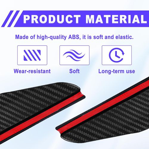 2Pcs Carbon Fiber Side Mirror Rain Visor Eyebrow, Side Mirror Rain Guards Universal for Cars, SUVs and Trucks (Black)