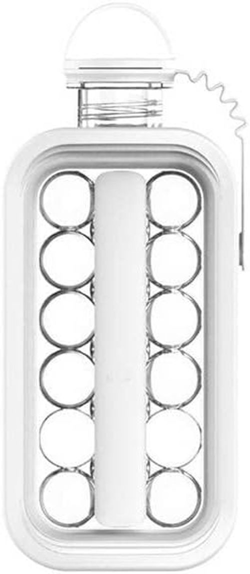 2-In-1 Ice Hockey Mold Kettle, water curle, ice grid, ice cube, silicone spherical abrasive, press household transparent curling (Pink)