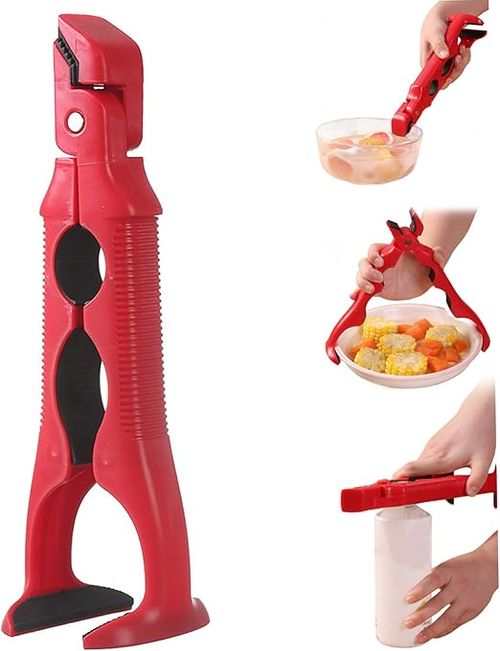 Hot Plate Grippers 3-in-1 Non-Slip Anti Scald Bowl Holder Clip with Lock Multi-Purpose Kitchen Gadgets, 8.7in Hot Plate Grabber Tool