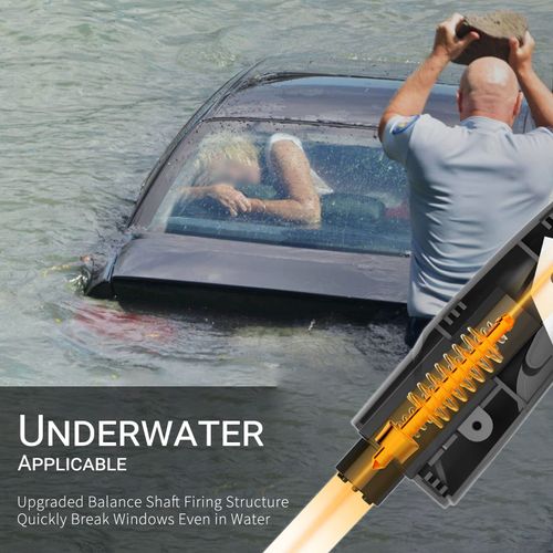 2-in-1 Window Breaker Seatbelt Cutter Keychain & Emergency Car Escape Tool（Complimentary test glass sample）