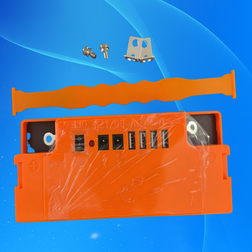 Portable 12V 20A USB Rechargeable Battery Modified Universal Shell Accessory Kit  Orange + handle + charger