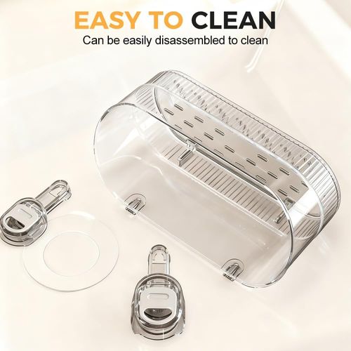 No-Drill Bathroom Suction Storage Box, Large Capacity Strong Load-Bearing Suction Cup Storage Rack with Drain Holes, Removable Shower Caddy Hanging Wall Mount Shower and Kitchen Organizer (Gray)