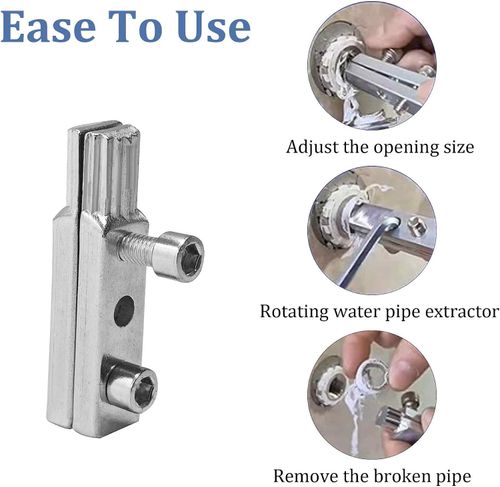 Portable Adjustable Screw Extractor Set, Alloy Stripped Screw and Remover Kit for Damaged Screws, Broken Bolts and Water Pipe Extraction.